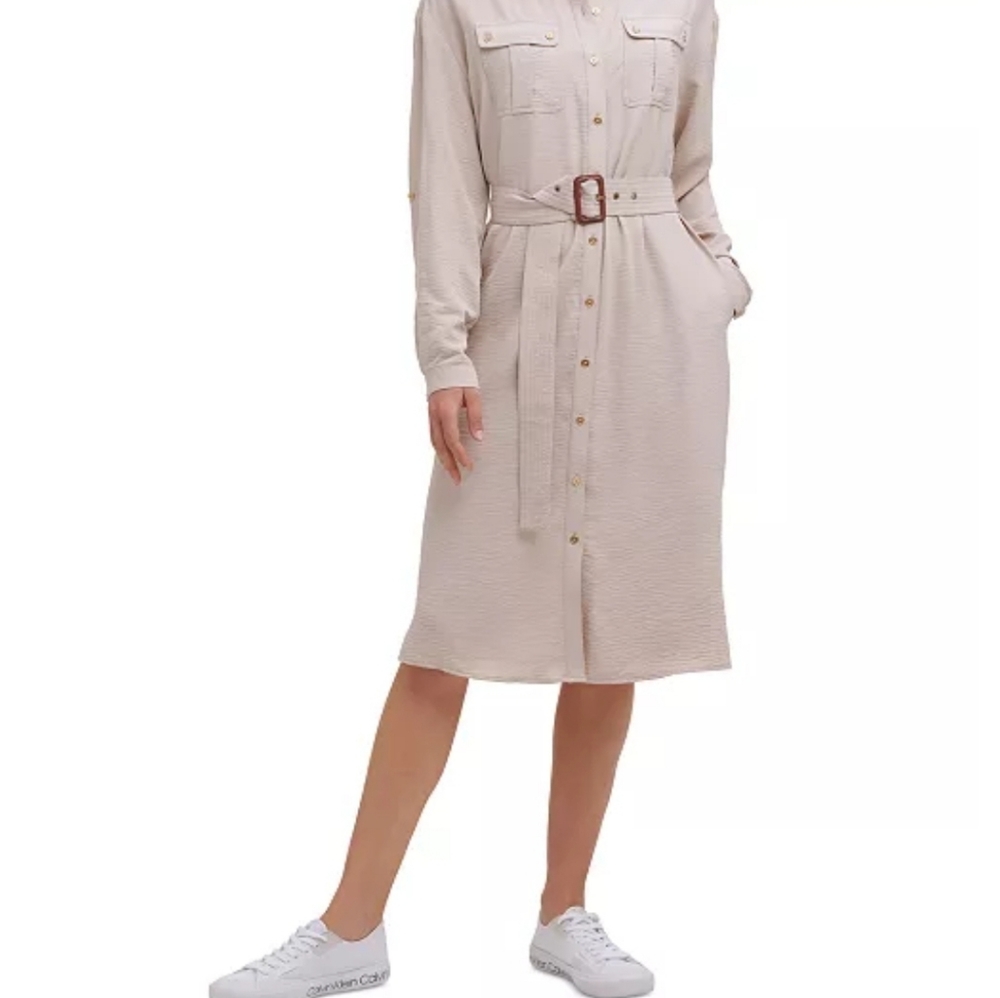 Cream Calvin Klein Shirtdress